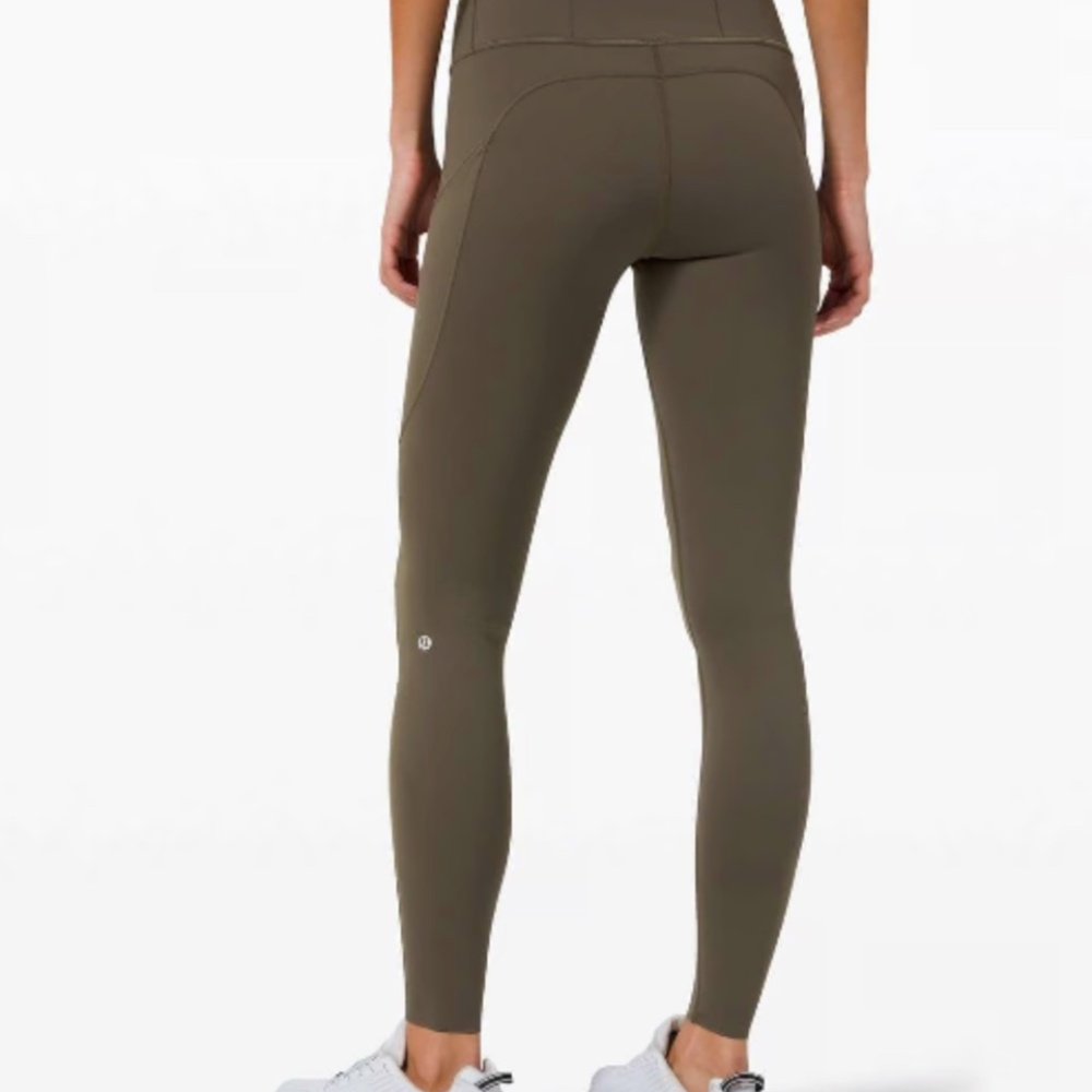 Lululemon Fast And Free High Rise Legging Dark Olive Size 4